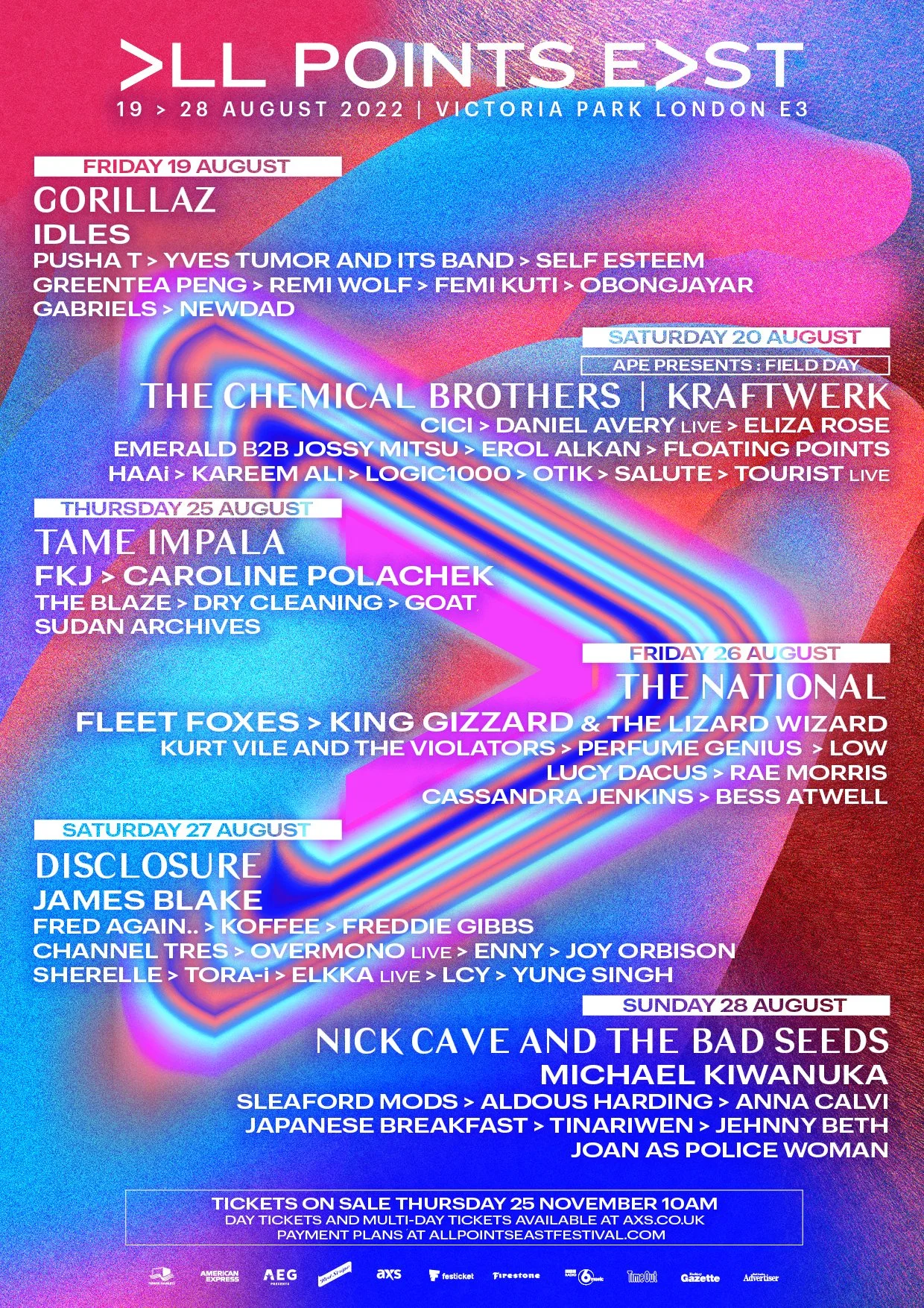 Festival News: All Points East Announce Headliners, First Wave of Bands for 2022