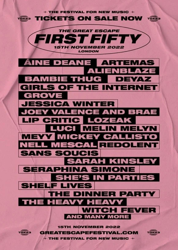 Festival News: The Great Escape 2023 announces First Fifty