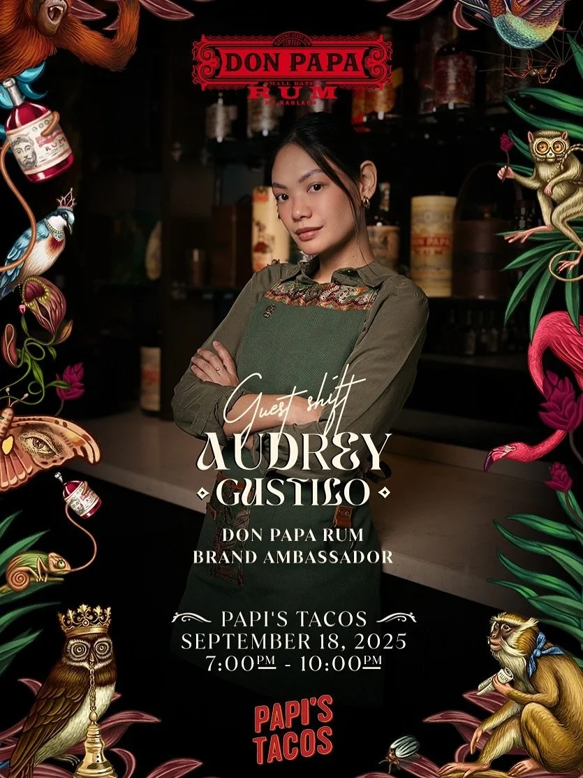 When authentic Mexican street eats meet the soul of Filipino rum, sparks fly. 🇲🇽 + 🇵🇭
Amazing Guest Shift incoming at Papi&rsquo;s Tacos &ndash; Jalan Besar. 🌮🥃

Guest shift by Audrey Gustilo, Don Papa Rum Brand Ambassador&mdash;pouring one-nig