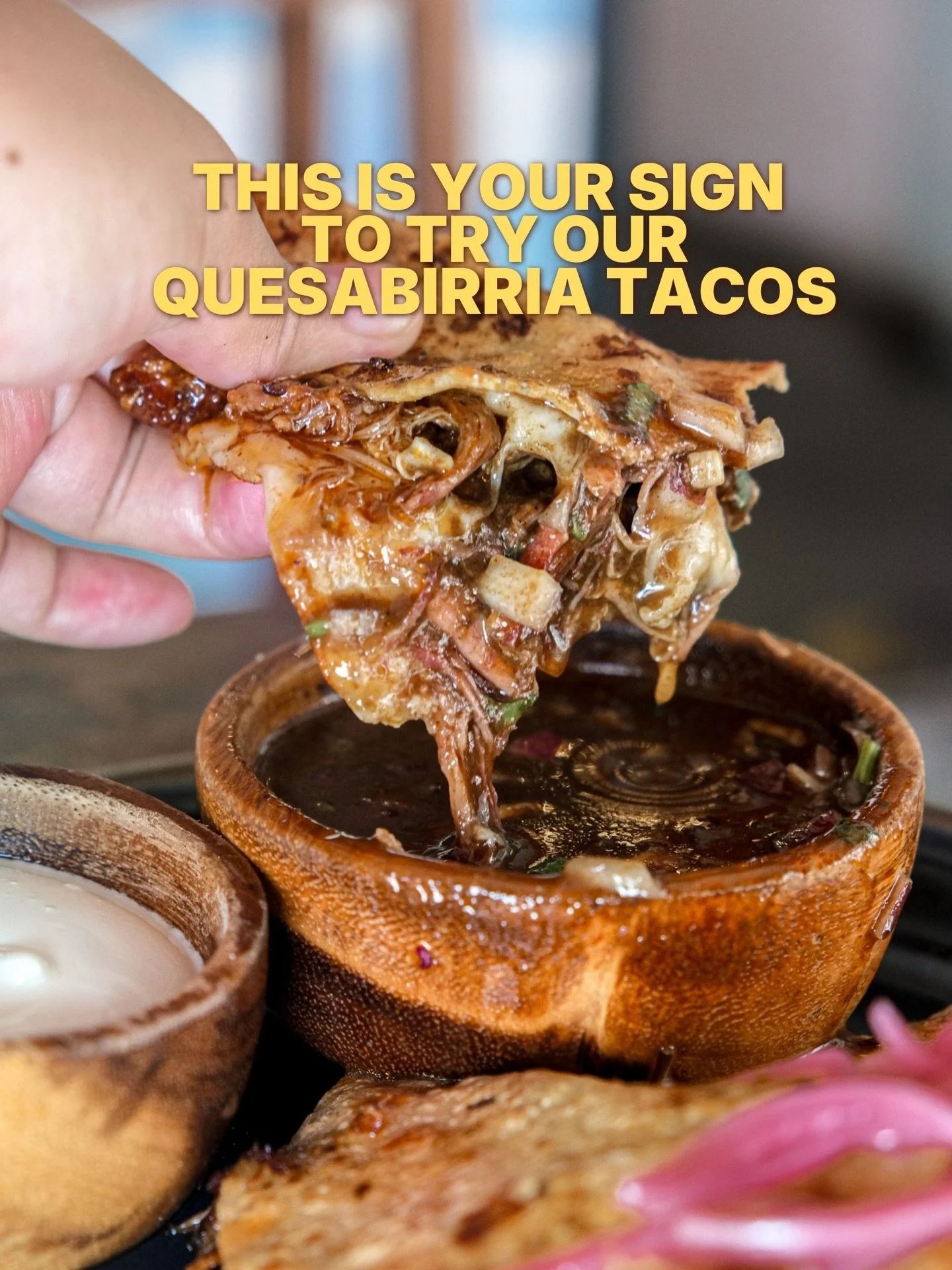 If you&rsquo;ve never had quesabirria&hellip; this is your sign 👀🌮

A cheesy twist on traditional birria &mdash; slow-cooked, deeply flavourful meat, tucked into crispy tortillas and served with a rich chilli broth for dipping.

Smoky, savoury, sli