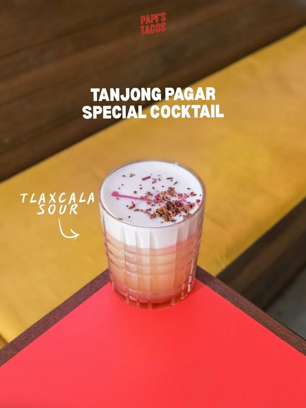 Did you know? 👀 Every Papi&rsquo;s Tacos outlet has its own signature cocktail?

At Tanjong Pagar, meet the Tlaxcala Sour 🍊🥃 , a bold Mexican-inspired sour that brings together the warmth of reposado tequila and mezcal with bright citrus, a touch 