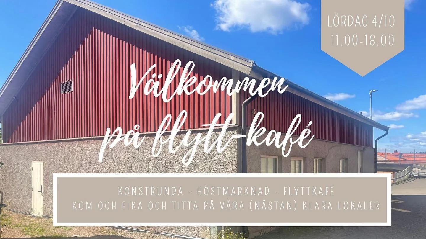 Hurra; äntligen är det dags! 
I samband med Tollereds konstrunda på lördag passar vi på att bjuda in till flytt-kafé och visar upp våra nya lokaler för er! Vi ser fram emot en härlig dag där vi