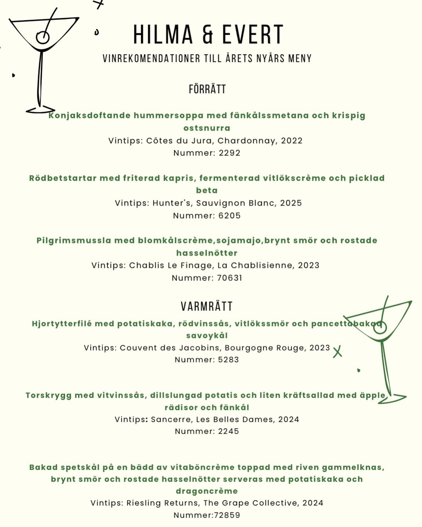 V&aring;r vinlista &auml;r h&auml;r! Uppt&auml;ck Klaras noggrant utvalda viner som passar perfekt till &aring;rets ny&aring;rsr&auml;tter. 🌟🎉🎊
