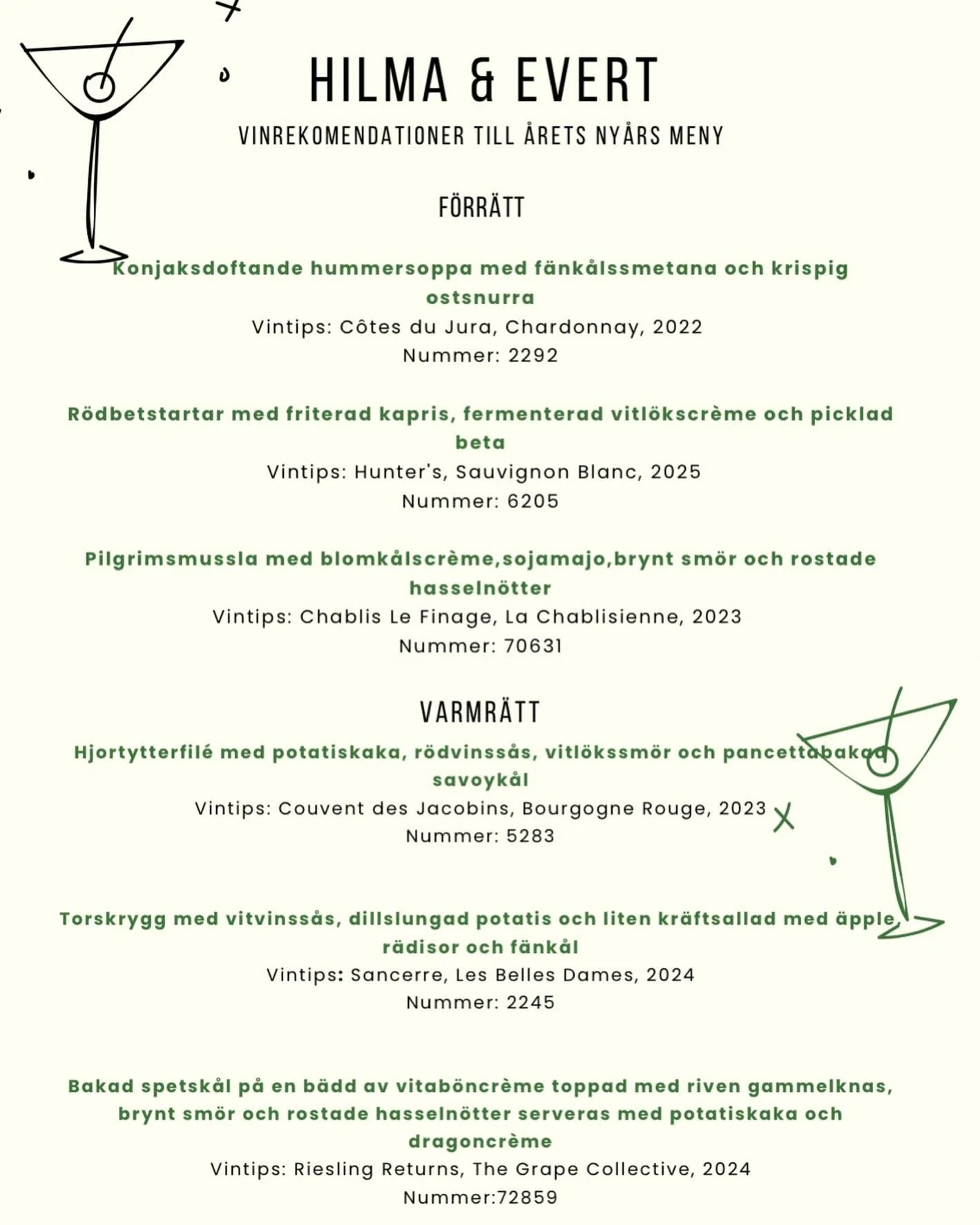 V&aring;r vinlista &auml;r h&auml;r! Uppt&auml;ck Klaras noggrant utvalda viner som passar perfekt till &aring;rets ny&aring;rsr&auml;tter. 🌟🎉🎊