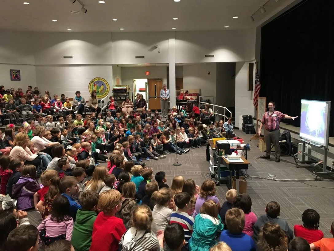 Speaking to a group of 150+ children at a elementary school in Western North Carolina.