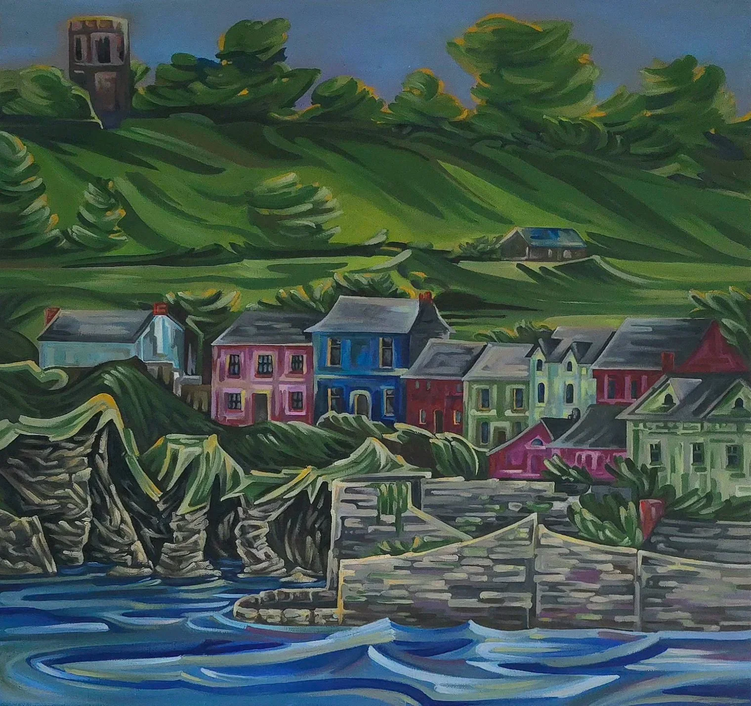 
Oil on Canvas
24 x 24 inches
2020

Commission piece for client. First landscape ever based on multiple locations in Ireland to make the client's dream land. 