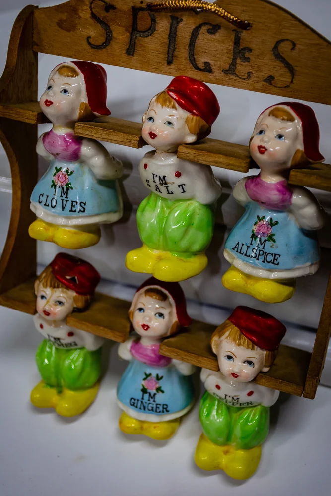 Vintage porcelain spice shakers
