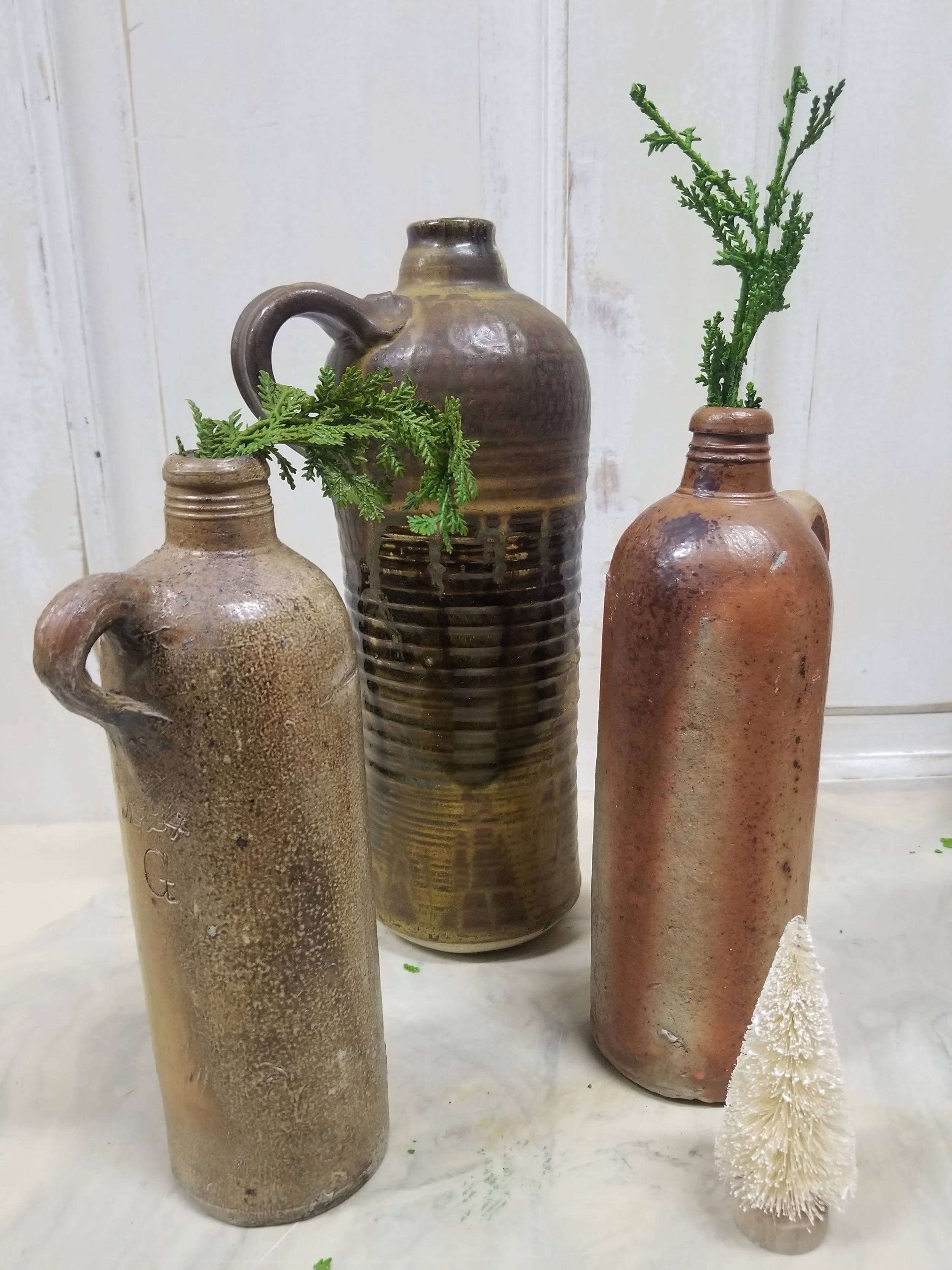 Vintage salt glaze stoneware bottles