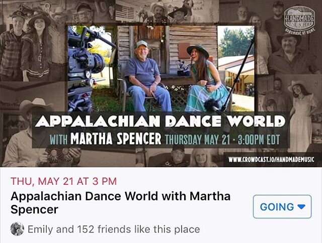 I&rsquo;ll be leading a virtual workshop on Appalachian Dance World for the Floyd Handmade Music School on May 21st along with Jeremy Drummond, showing some of the interviews we&rsquo;ve done so far for this project and sharing dancing and stories. L