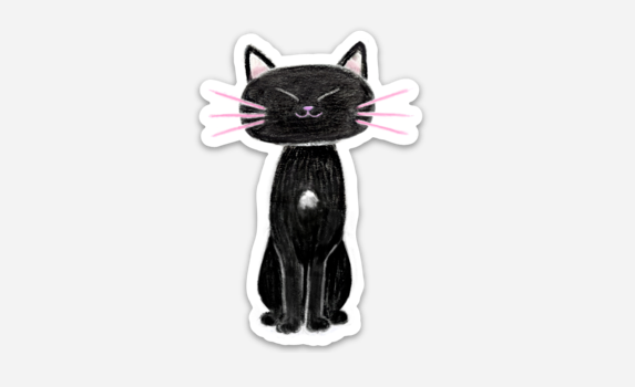 *Limited Edition* Mindful Cat Meditation Sticker — The Mindful Cat Book