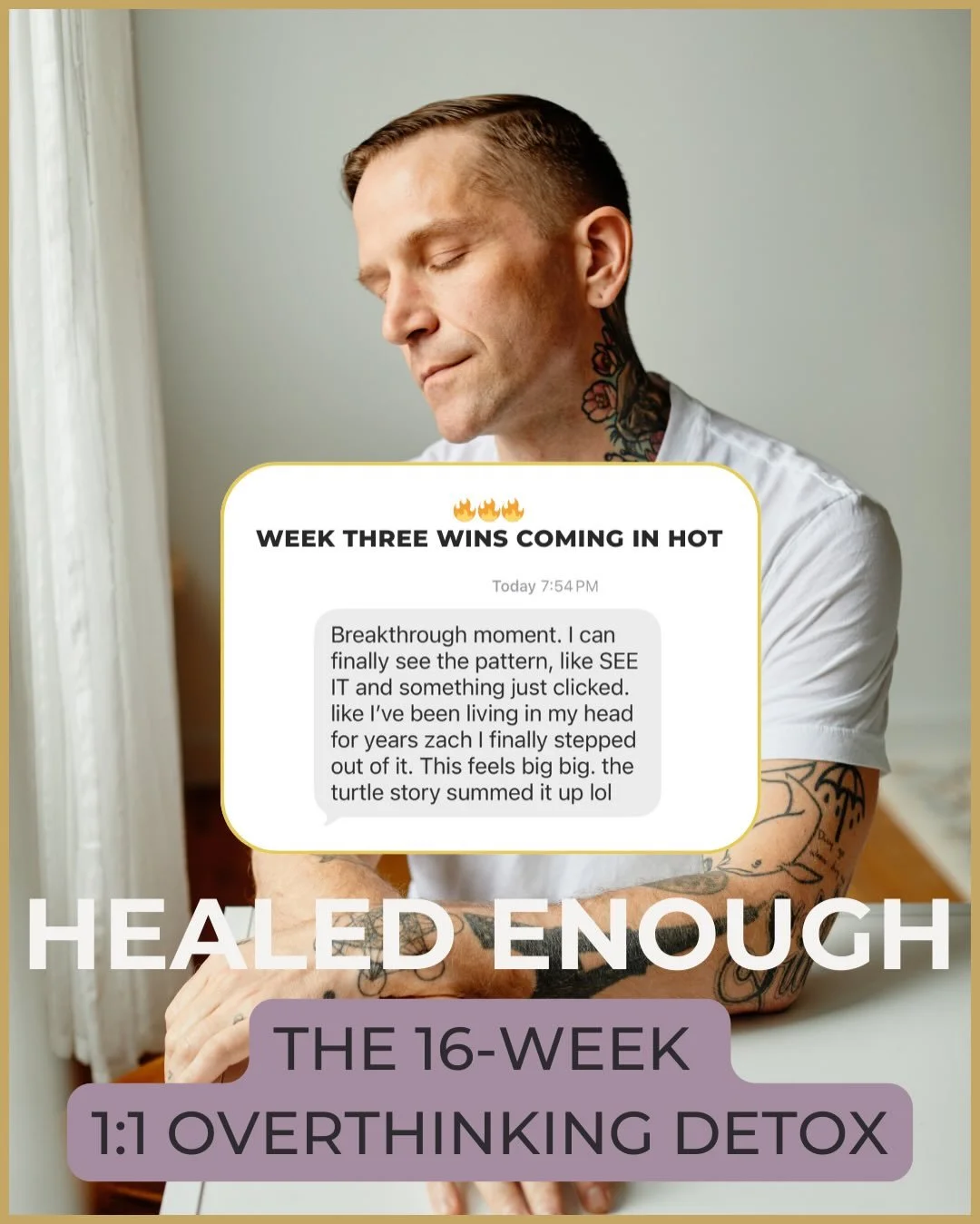 Enrollment opens today and starts with a simple DM. No pressure, no tactics. Just my sincere desire to share with you what works for getting out of overthinking and into the next gear of your life.

Who Am I?

Former college professor turned coach
10