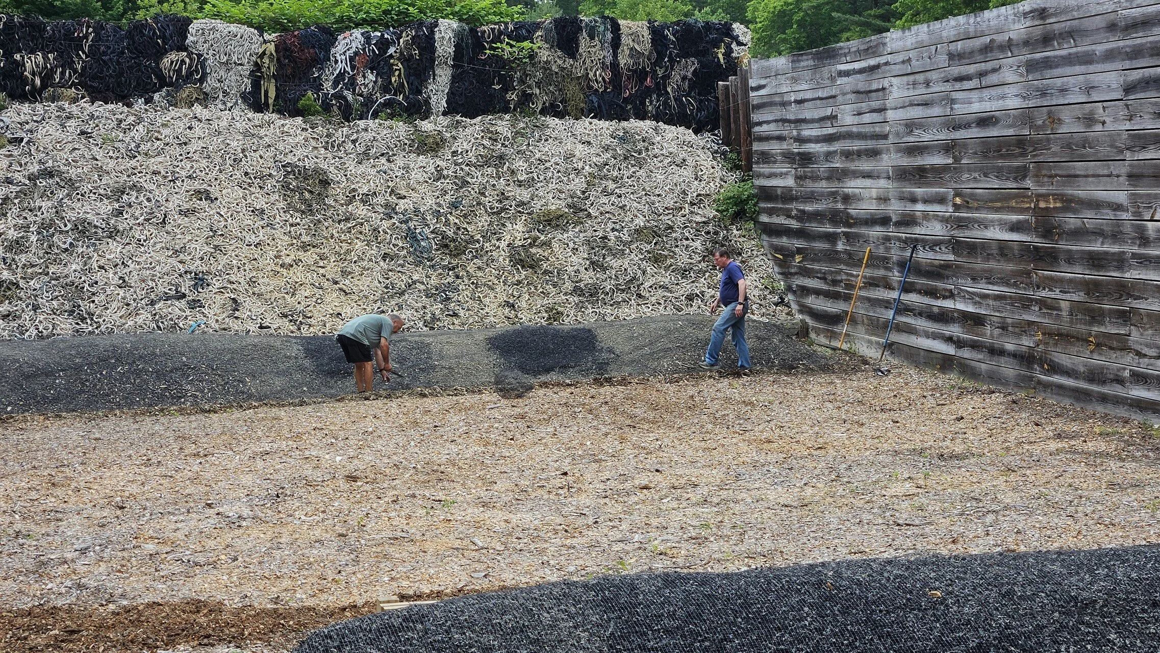 Range Repair (2025)

 

 The rubber gets displaced over time by the projectiles hitting it. Twice a year we replenish and redress this material. Members earn a credit applied to their next dues bill. 