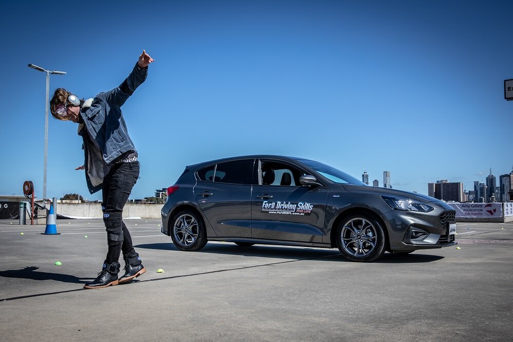 Impairment suit shows young drivers the affect of alcohol at Ford's Driving Skills for Life launch.jpg