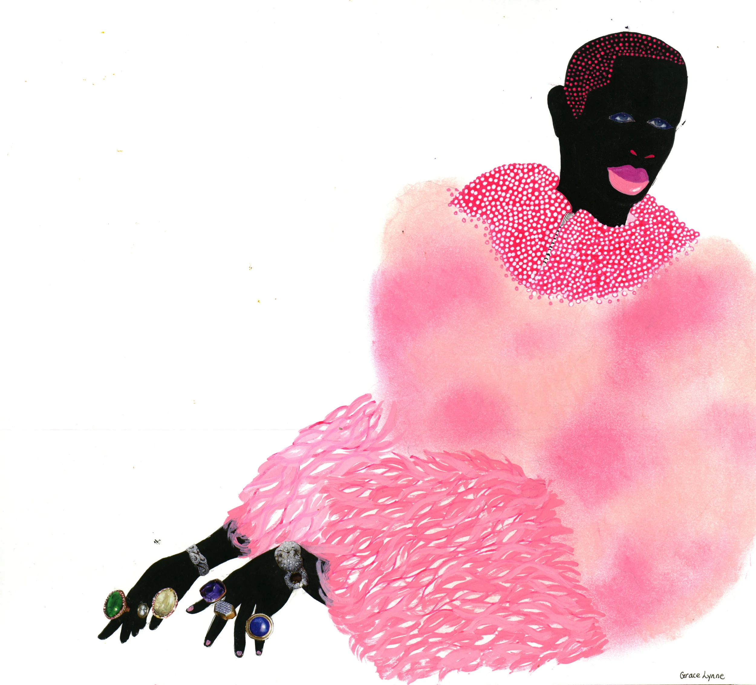 Zaddy, acrylic and mixed media, 11 x 13 inches