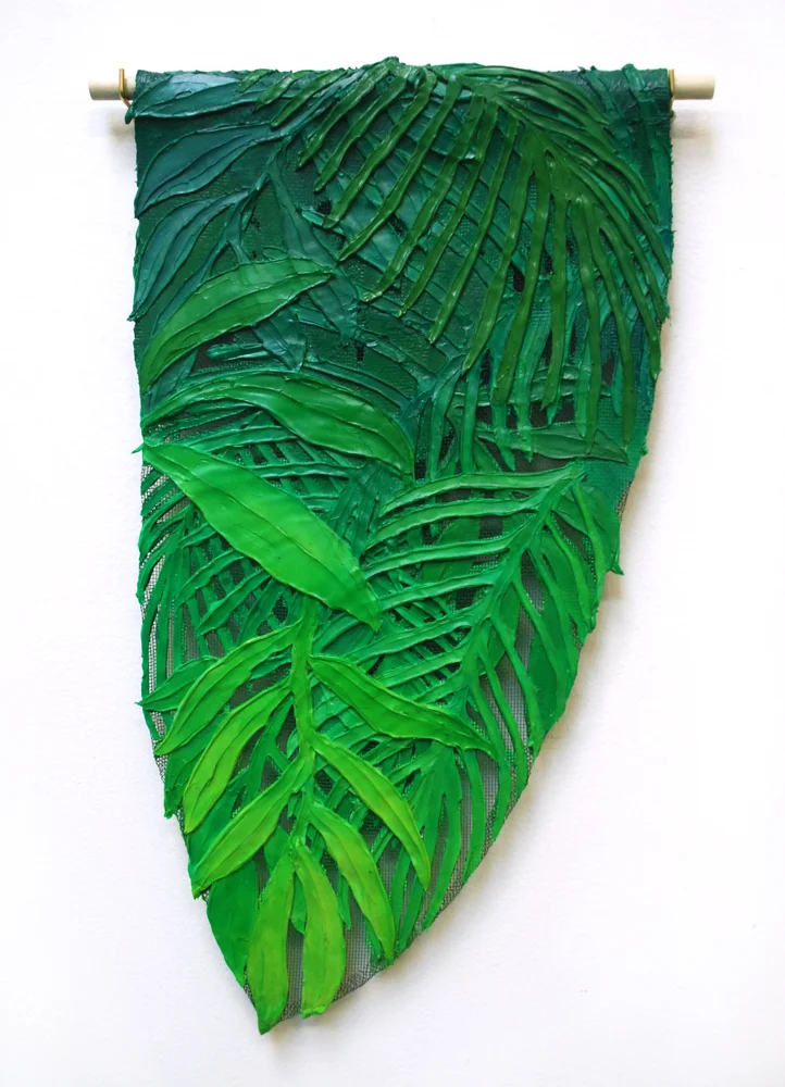 Untitled , Caulking and acrylic on wire mesh, 2016