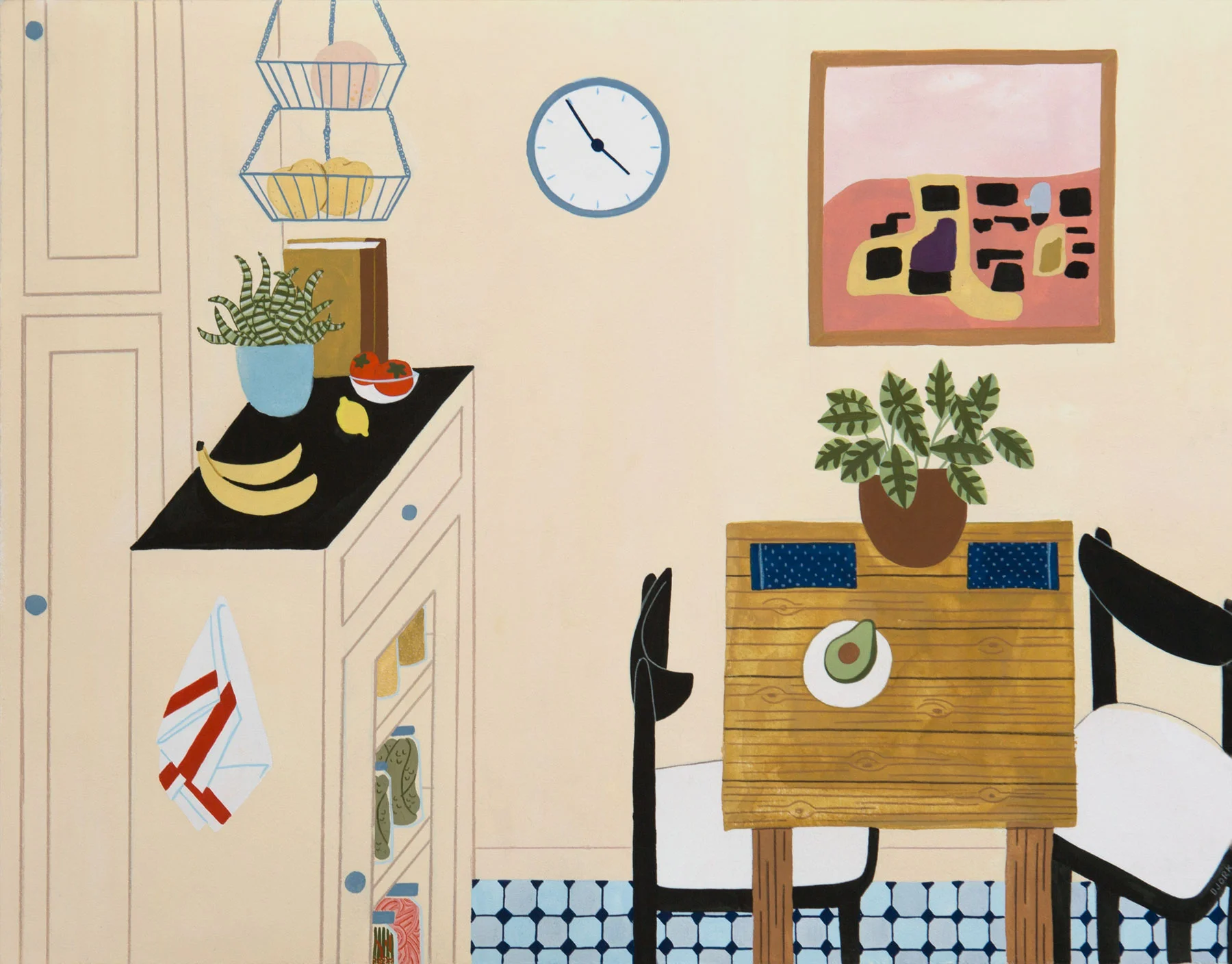 Splayed Produce , gouache + pencil on paper, 2016