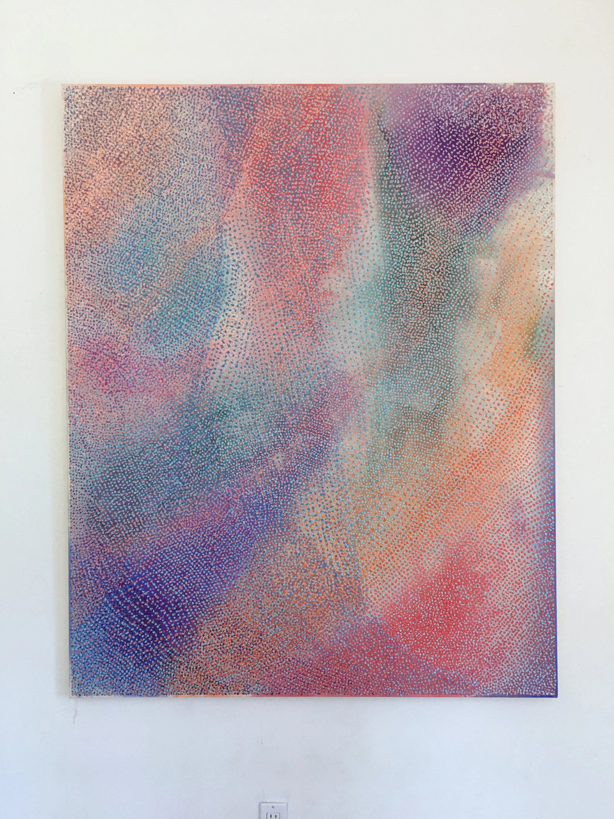 1,000 Smiles , acrylic and pumice on canvas, 2018