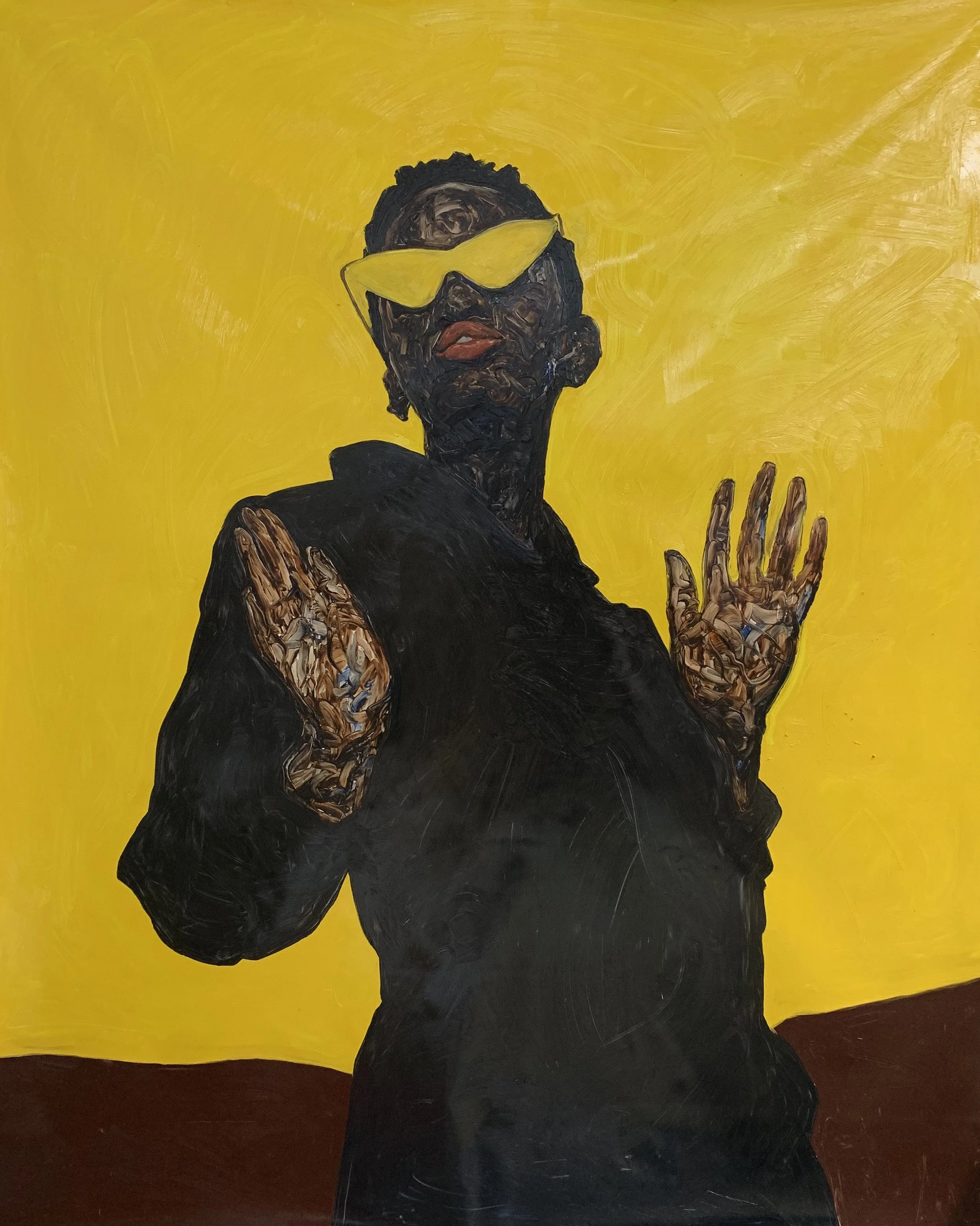 Hands Up , oil on canvas, 2018