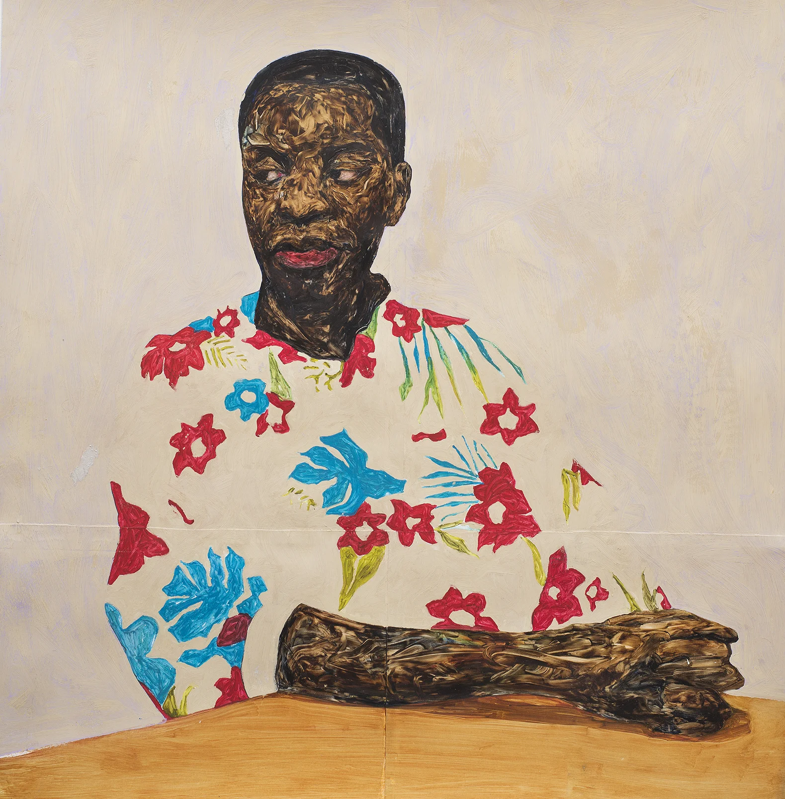 Hands on Table , oil on paper, 2018