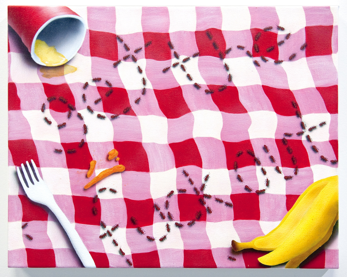 Ants at the Picnic (GTFO) , acrylic on canvas, 2018