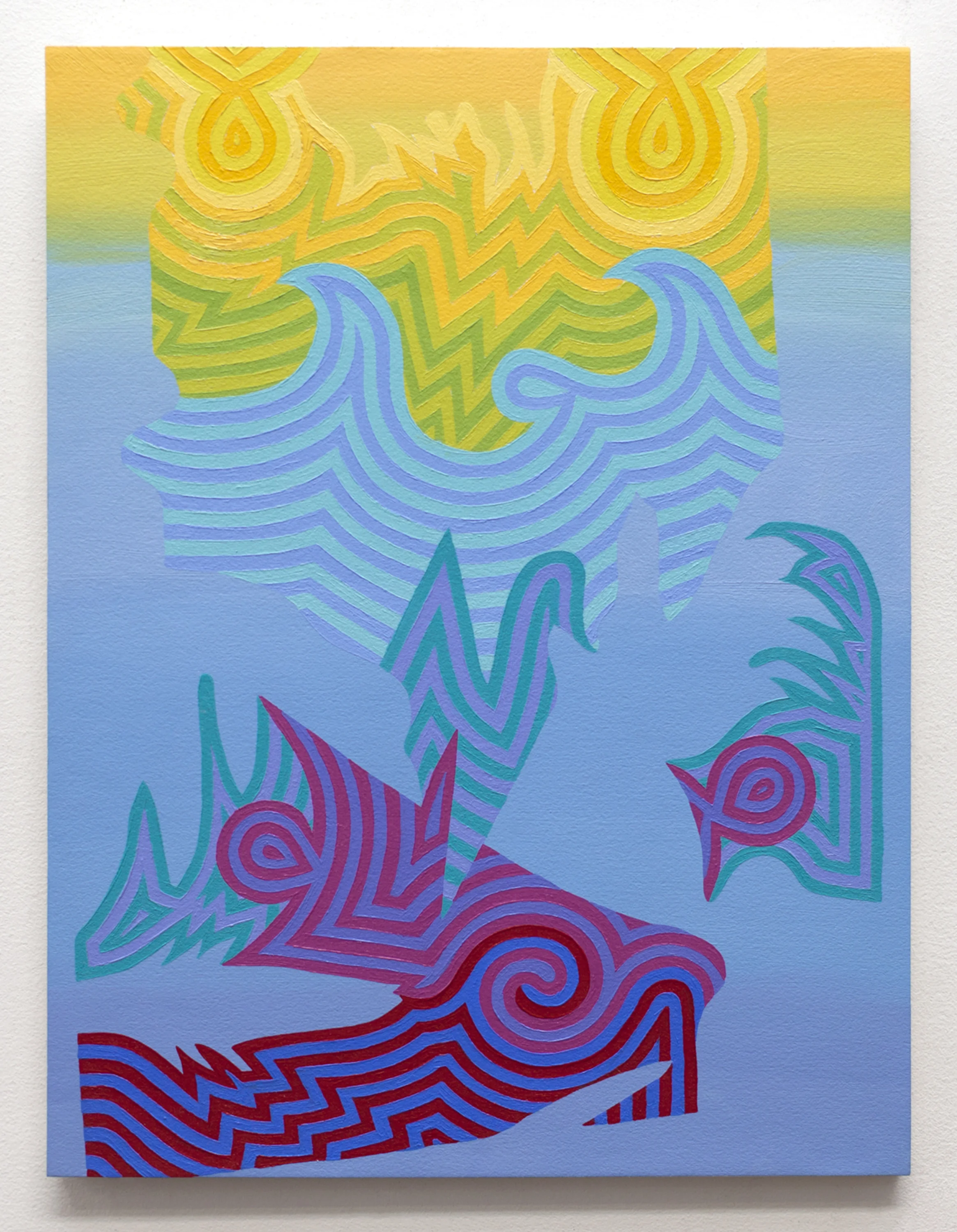 Sunrise Study 5 , oil on paper mounted to panel, 2019