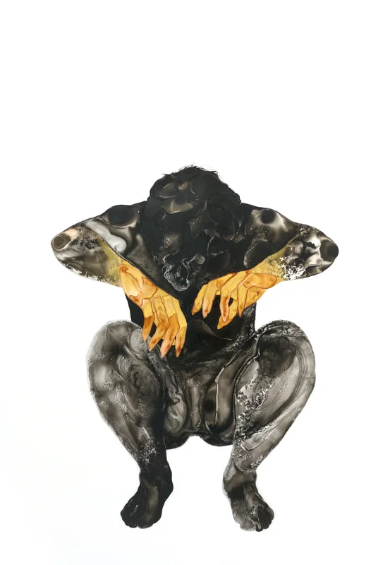 A Prayer To Dispel Restless Spirits (Second State) , Ink on Dura-Lar, 2018