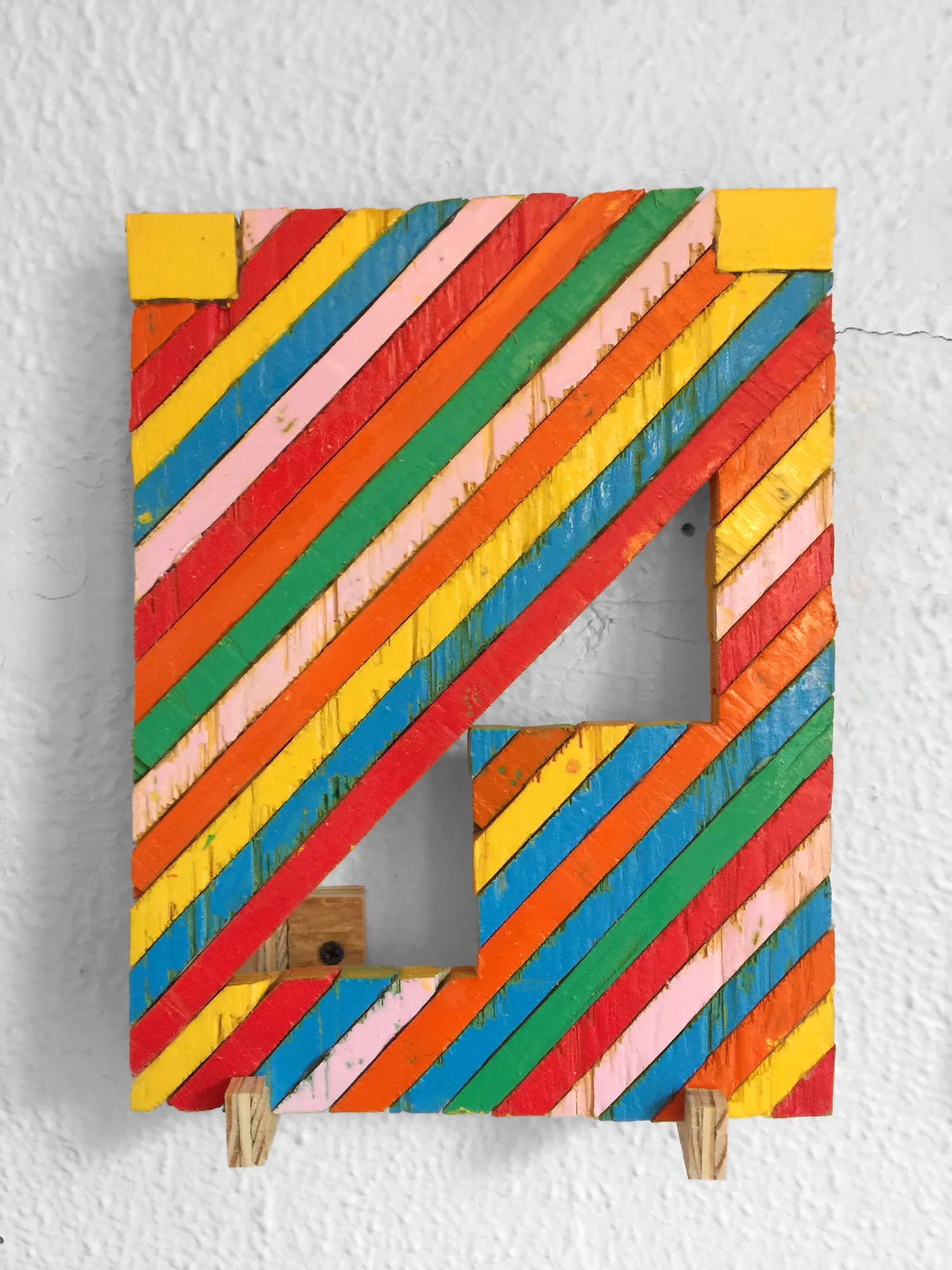 Untitled , paint, wood, and glue, 2018