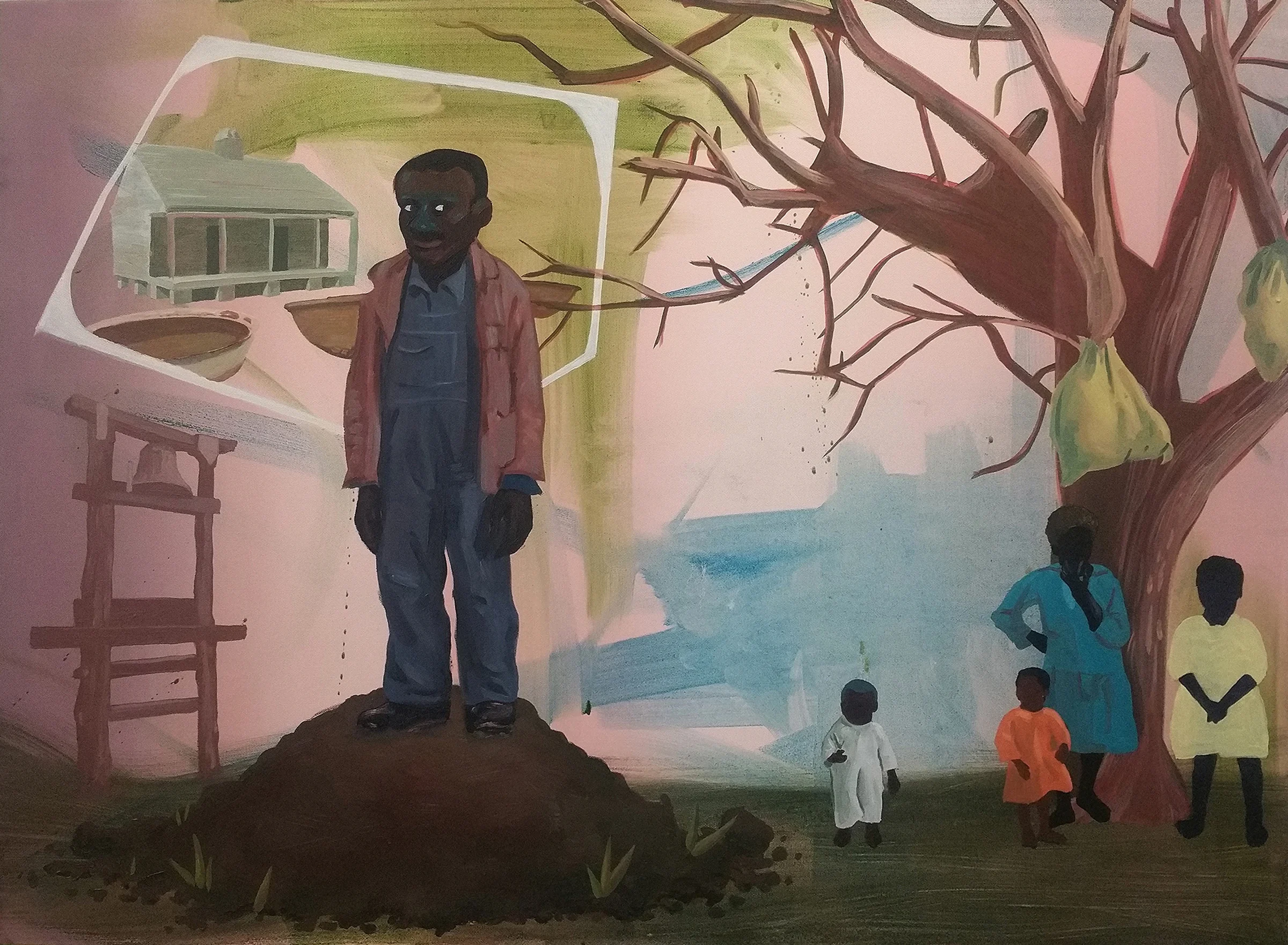 The Gravedigger , oil on canvas, 2019