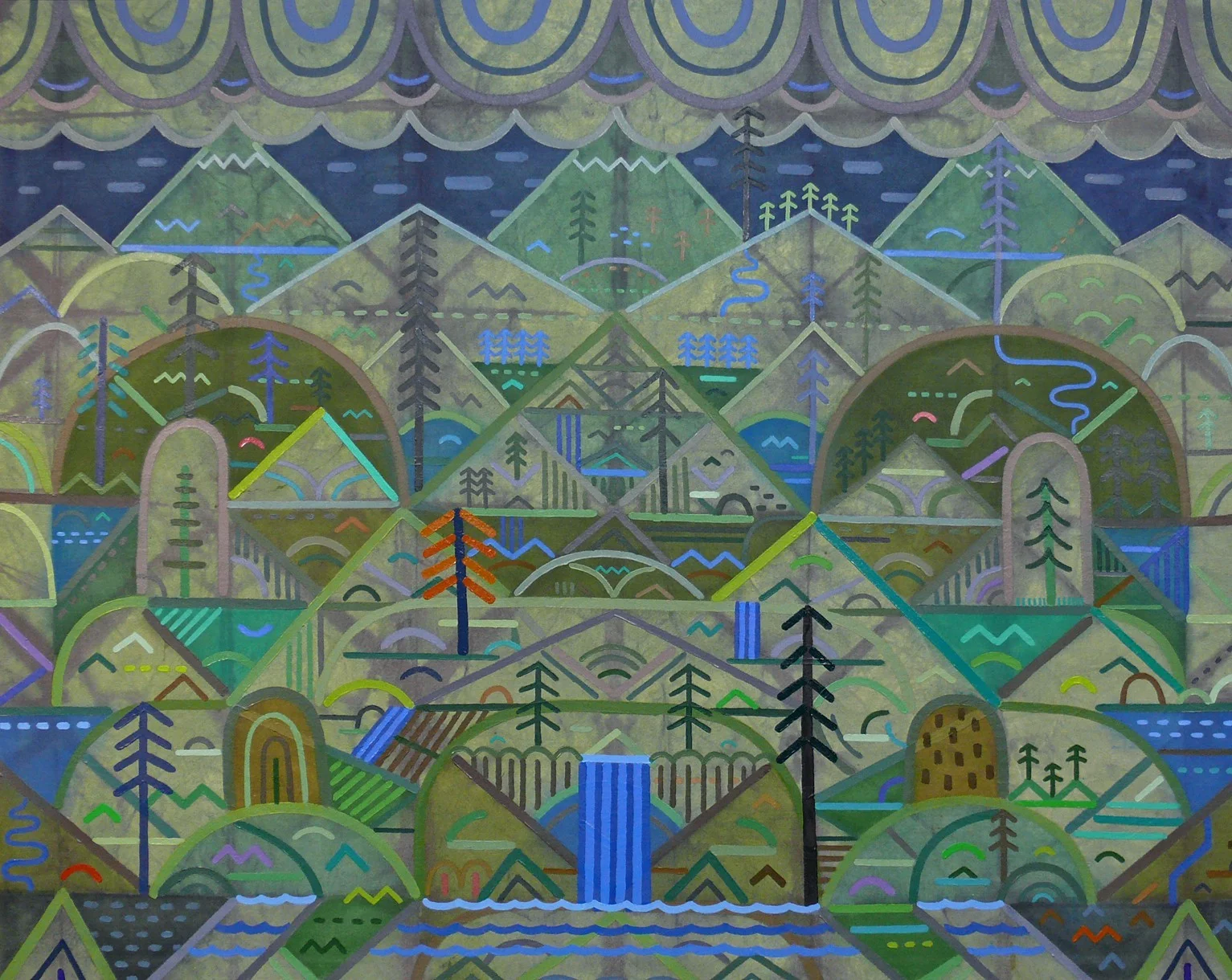 From Within and Without , fabric dye and oil on canvas, 2017