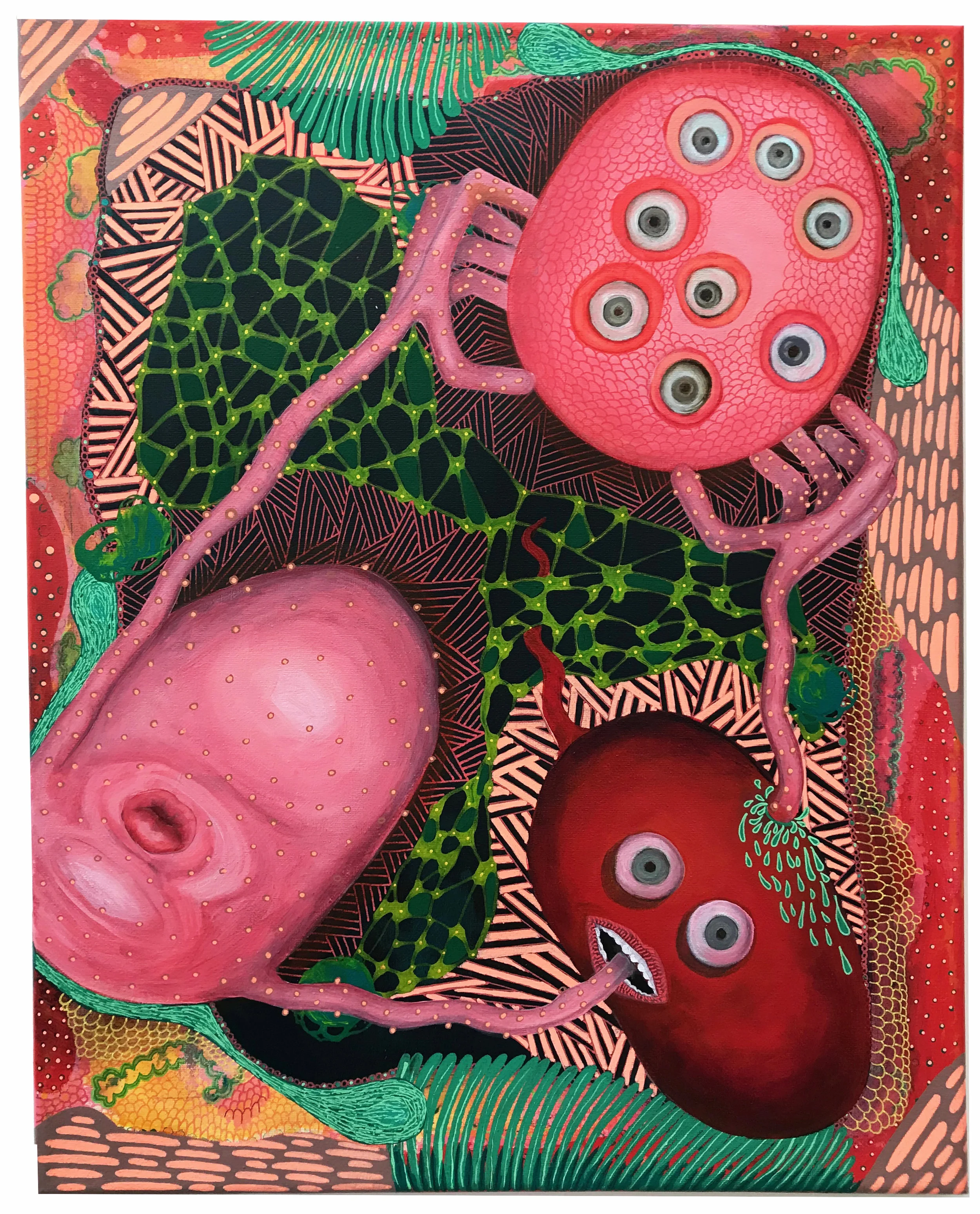 Intergalactic Attack , Acrylic and Oil on canvas, 2018