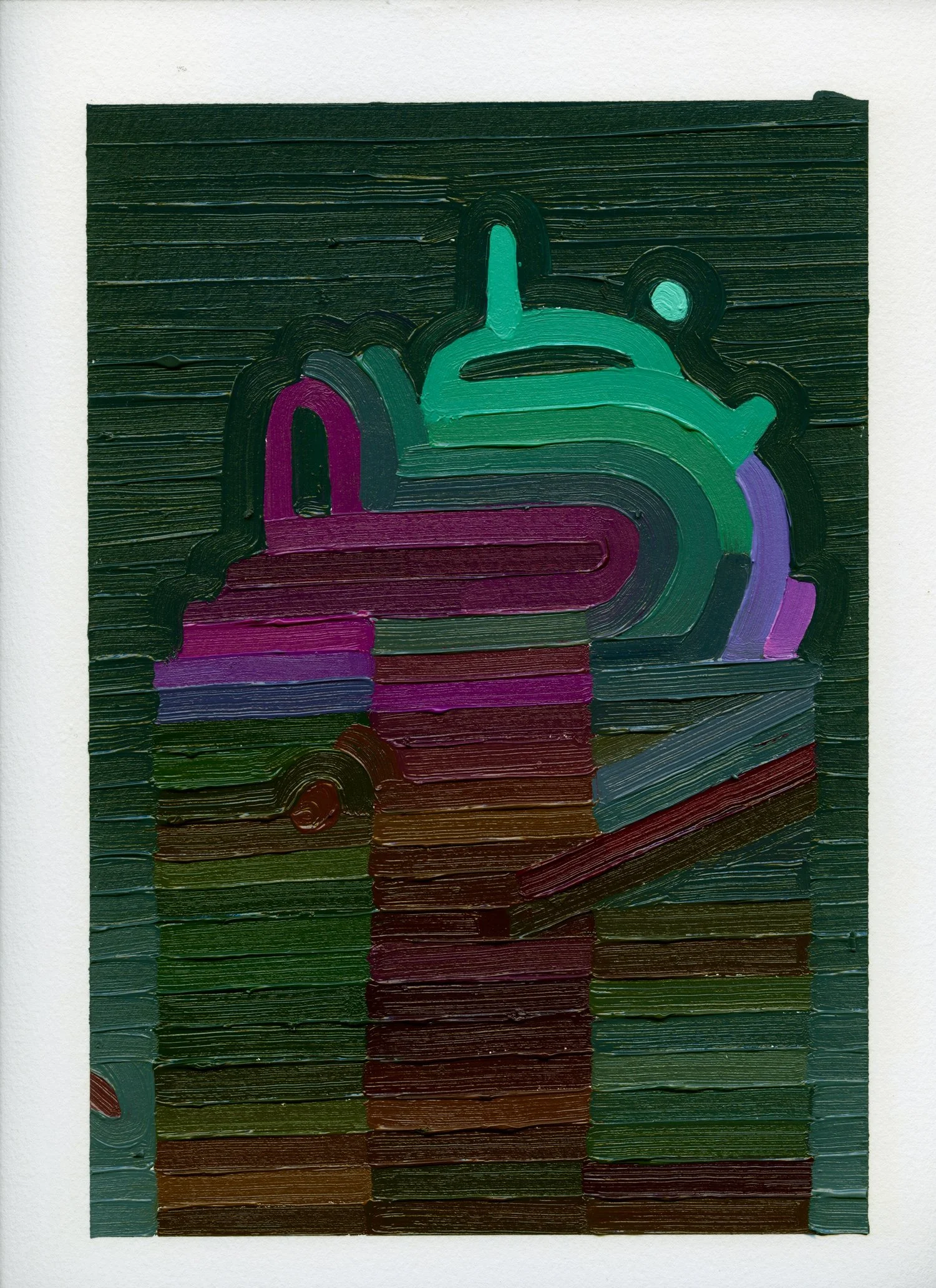 Dark Tower , oil on archival paper, 2019