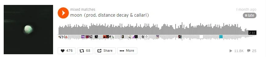 Above is a song by Mixedmatches titled “ Moon ” produced by himself and distance decay.