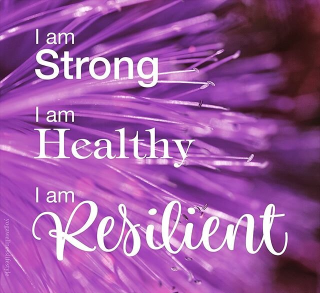 My weekly mantra.

Inhale to the count of
1
2
3
4
5

Hold the breath. 
Exhale
8
7
6
5
4
3
2
1 
Hold the breath. [Repeat 3-5+ times] 
Slowly return to your natural pattern of breath. 
Say to yourself:

I am Strong

I am Healthy

I am Resilient [Repeat