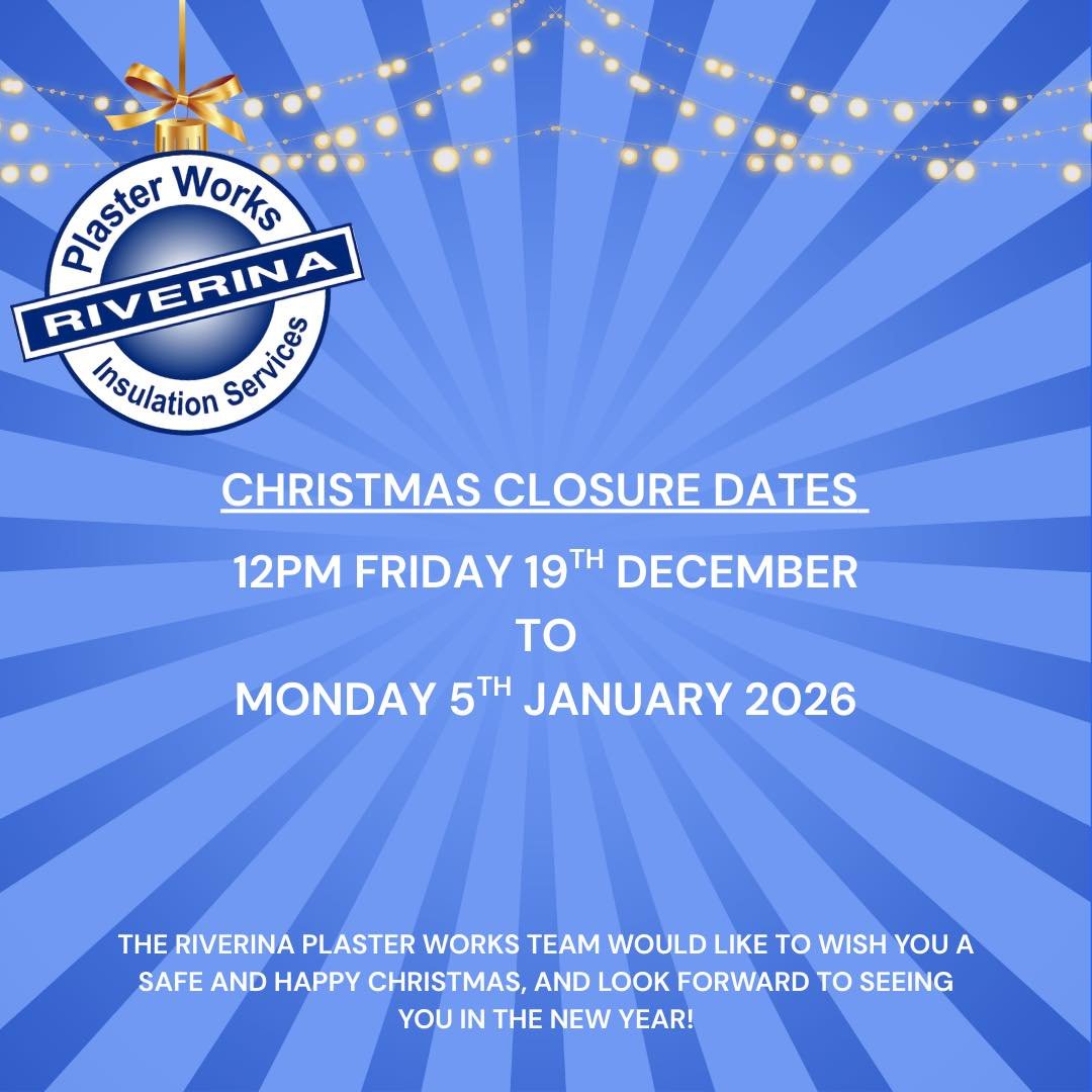 The Management and Staff at Riverina Plaster Works  would like to thank all of our customers for their continued support throughout the year! 

Please see our Christmas closure dates advised below. 

Looking forward to seeing you all in the new year!