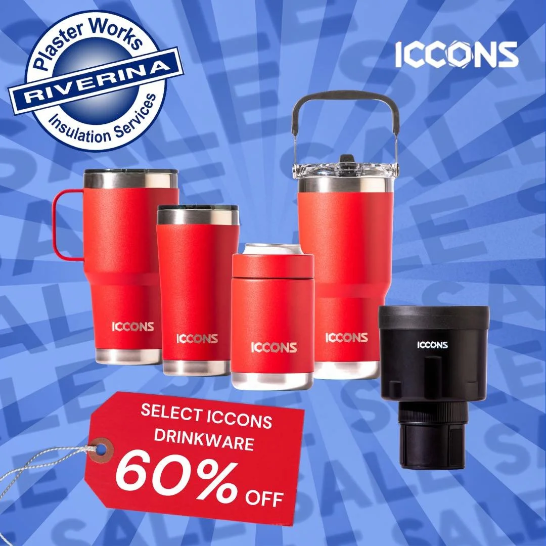 🥵 40&deg; + in the Riverina? You&rsquo;re going to need this.

ICCONS drinkware is built to keep water icy cold &mdash; even on brutal site days like this.

🔥 60% OFF selected ICCONS drinkware!

✔ All-Rounder 950ml Tumbler with sipper and handle $2