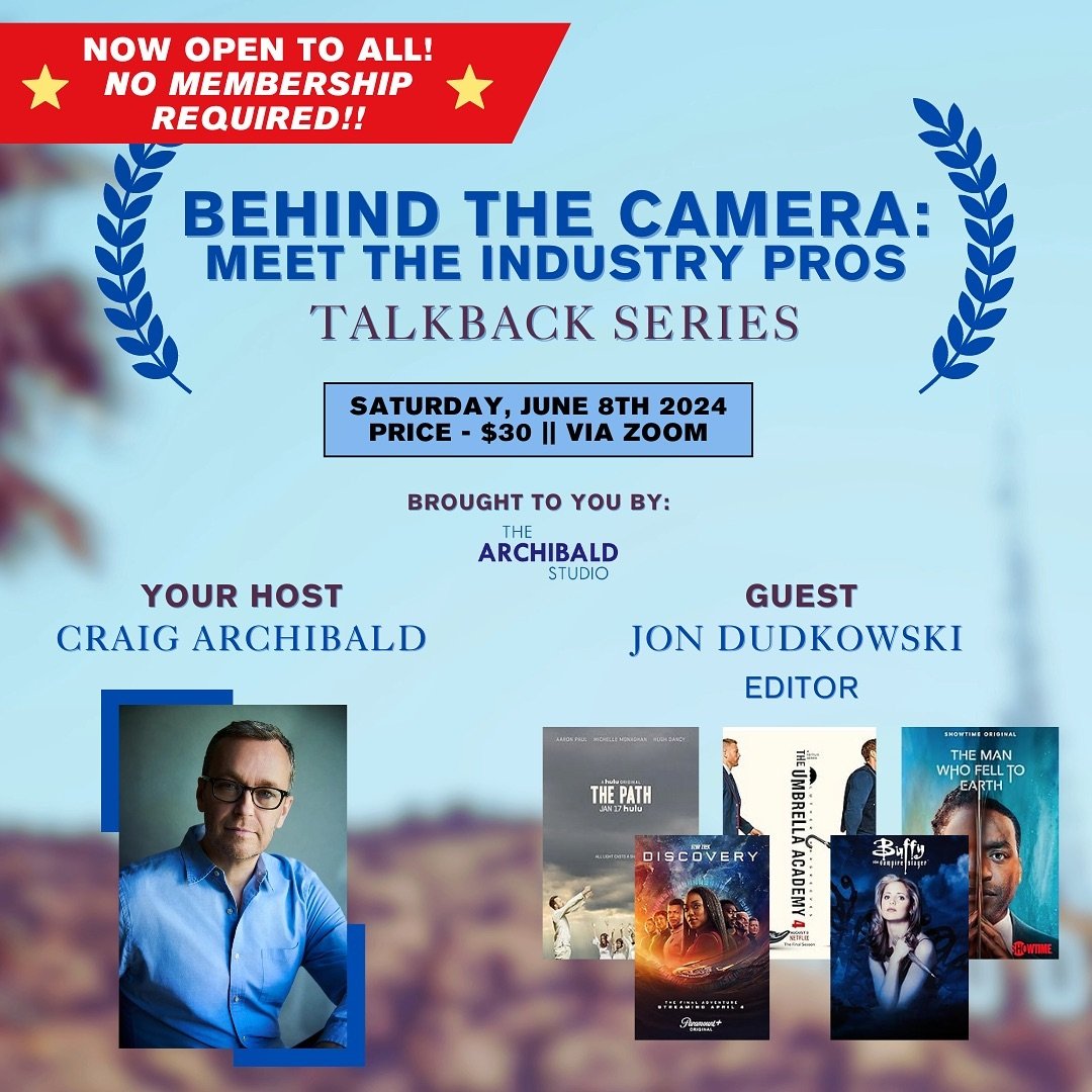 🌟NOW OPEN TO ALL! 🎬&nbsp;&nbsp;Sign-ups are LIVE for our first ever &ldquo;Behind the Camera: Meet the Industry Pros&rdquo; Talkback Series - happening JUNE 8TH at NOON (PT). - Link in bio! 🔗 NOW OPEN TO ALL - NO prerequisites nor membership neces