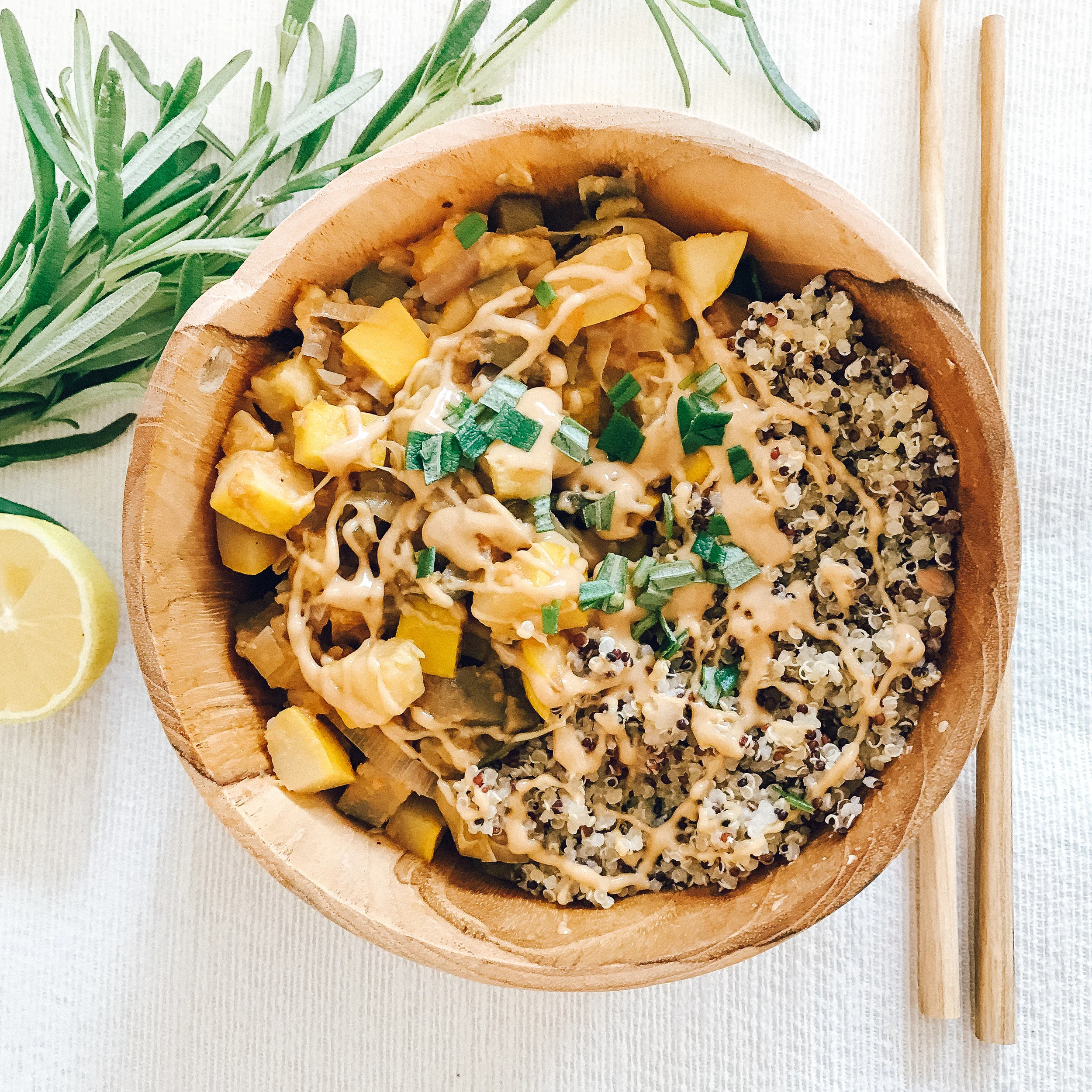 Creamy Veggies with Lemon Quinoa