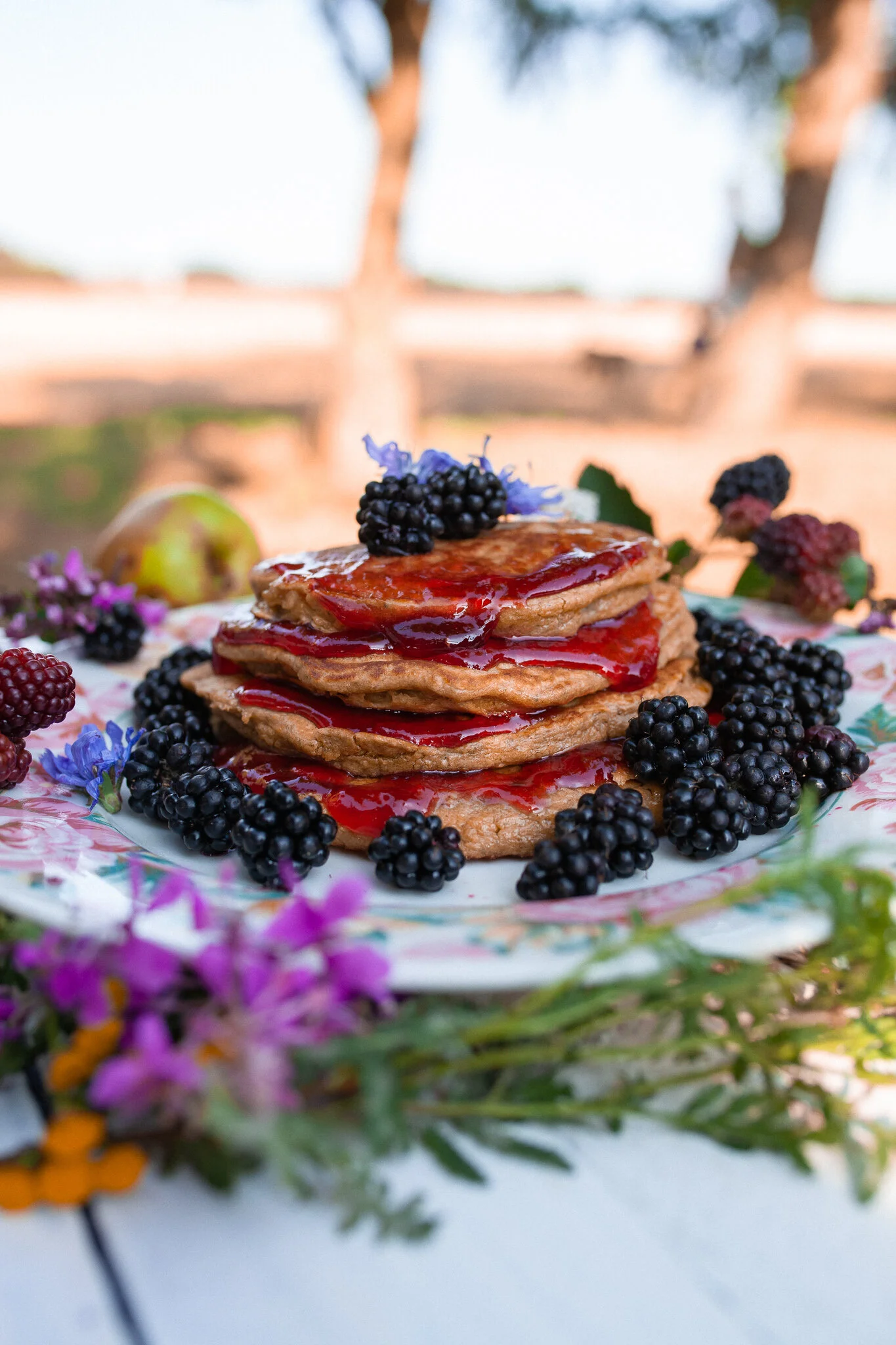 Apple Banana Oatmeal Pancakes