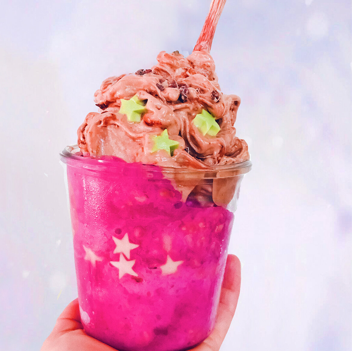 Pink Pitaya Choco Nicecream Mountain
