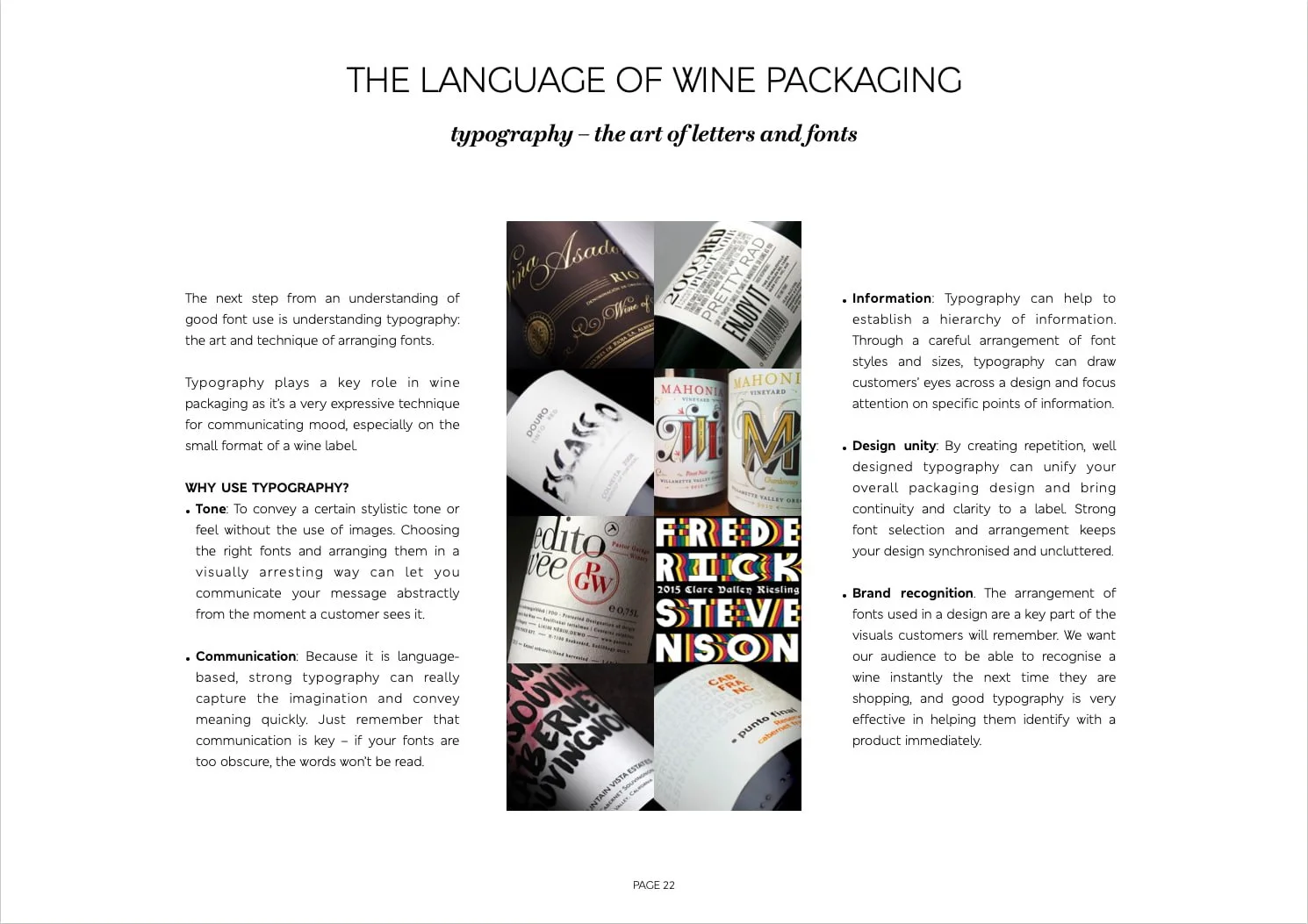 The Art of Wine Label Typography, an excerpt from M&S's wine label guidelines, by William Thomas