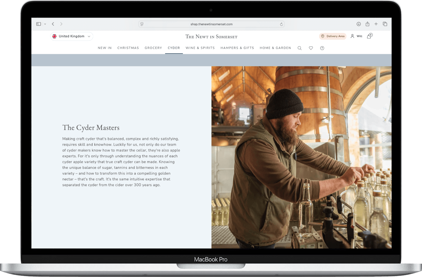 The Newt cider making web page copy