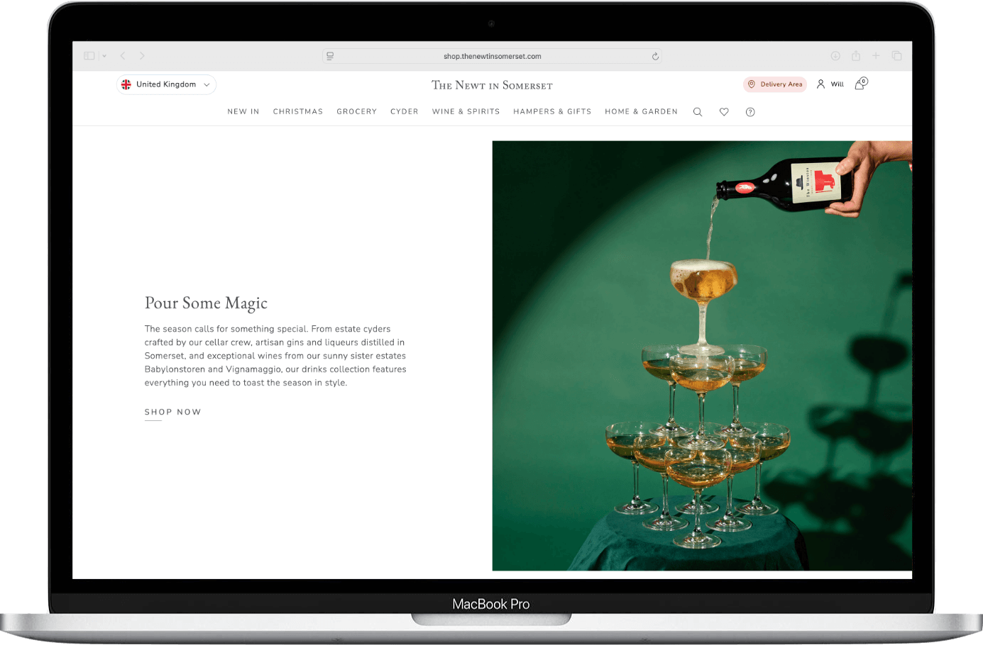 The Newt festive drinks web copy by William Thomas