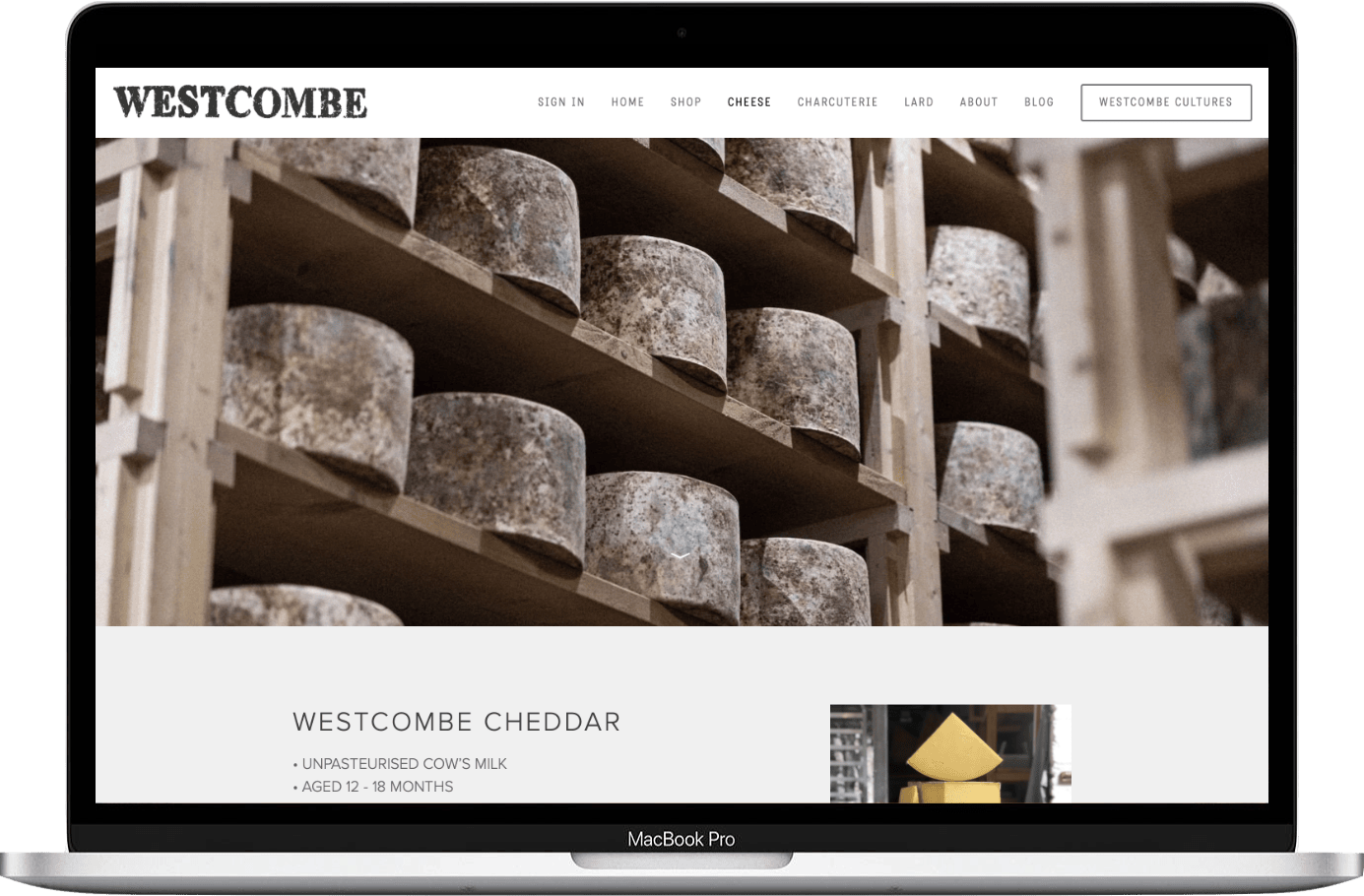 Westcombe Dairy cheddar web page copy by William Thomas