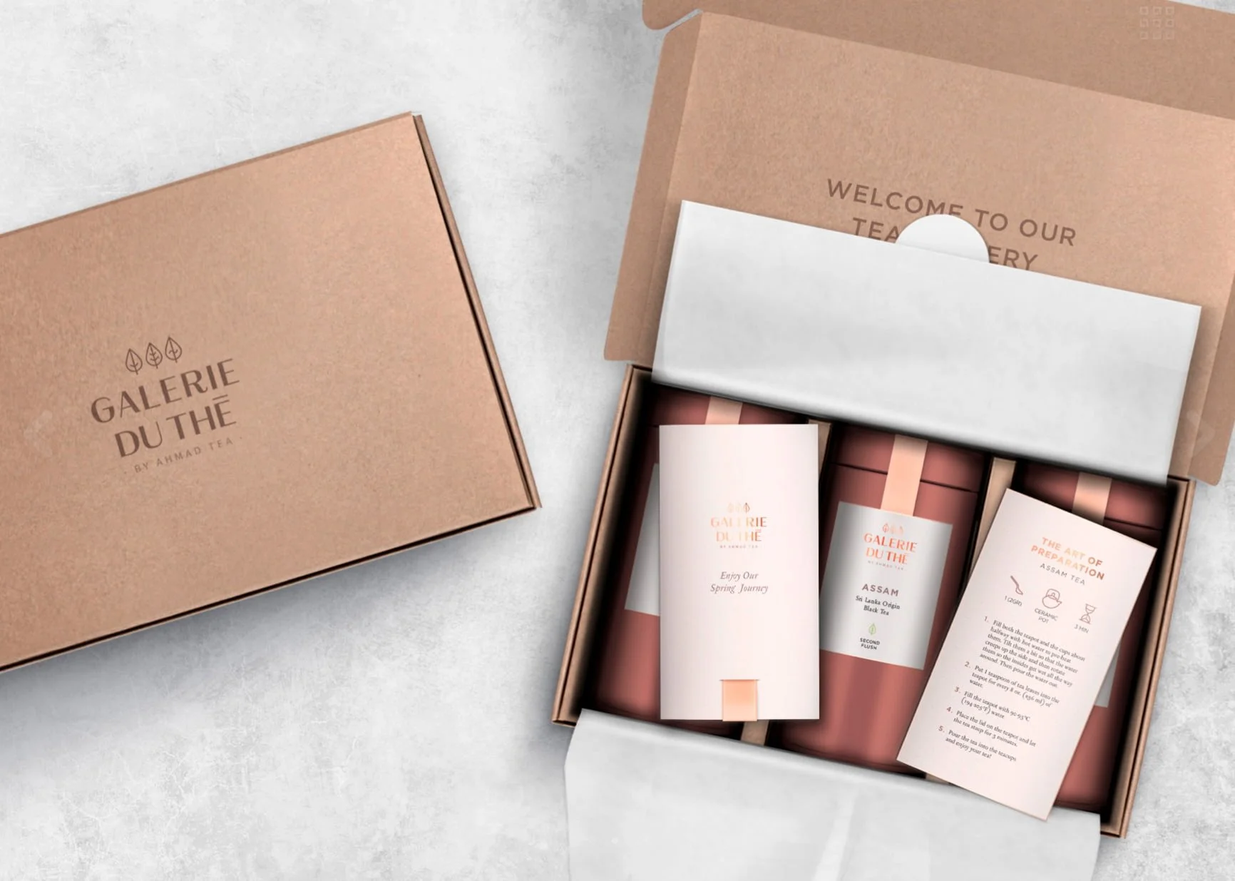 Galerie du Thé tea boxes packaging copywriting