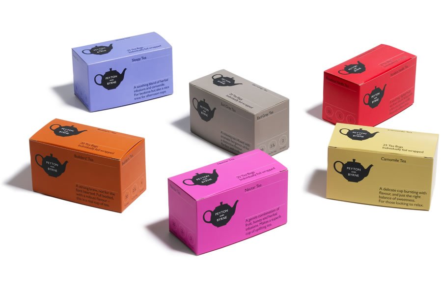Peyton &amp; Byrne tea box range packaging copy