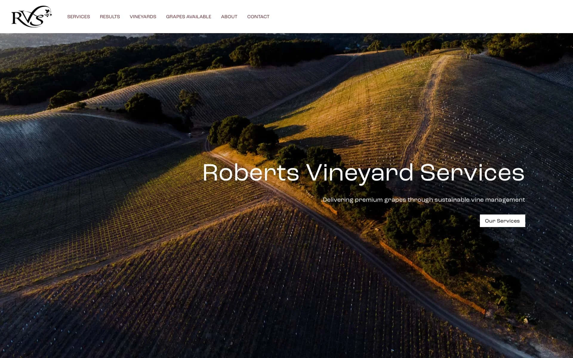 Roberts Vineyard Services viticulture homepage by William Thomas