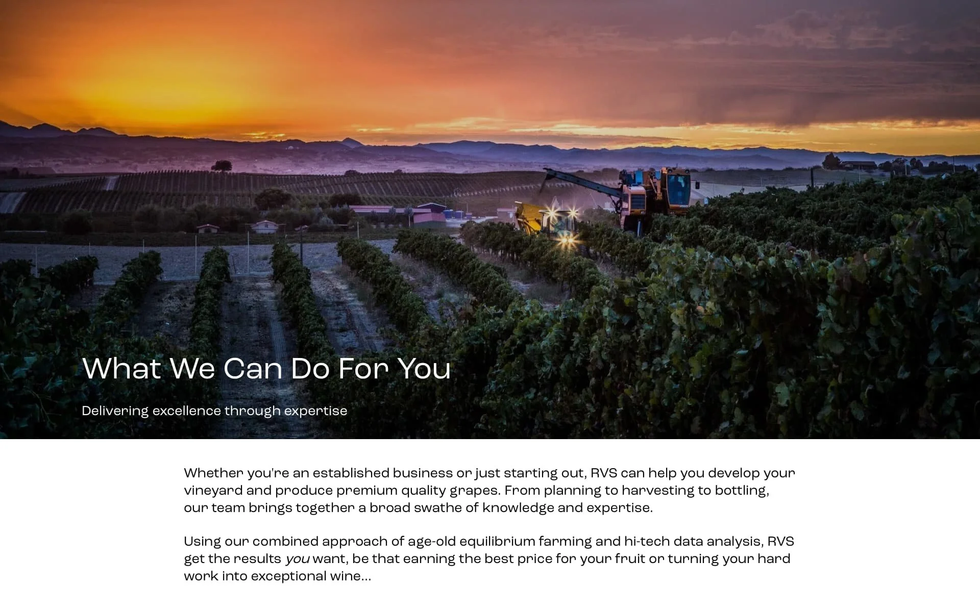 Roberts viticulture services B2B copywriting by William Thomas