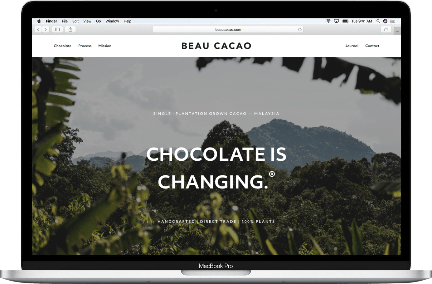 Beau Cacao website homepage copywriting by William Thomas
