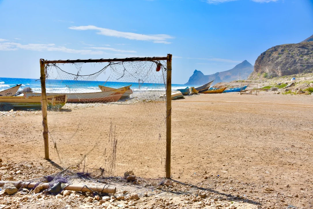 Makeshift soccer field