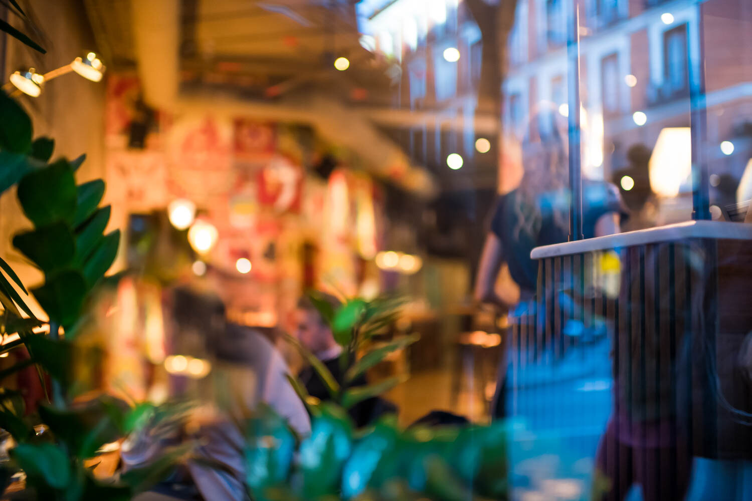 Coffee shop in a city